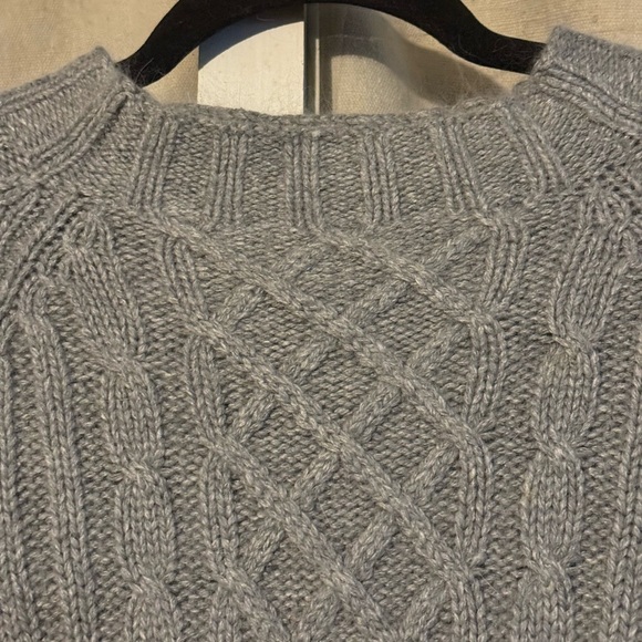Silk, Cotton and Angora Blend Cable Knit Sweater - Picture 2 of 3